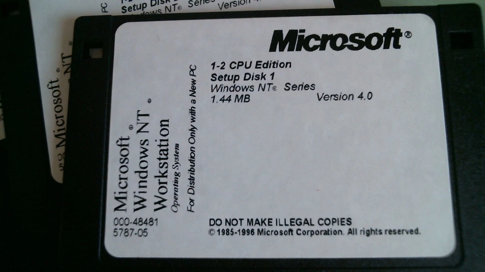 Microsoft Windows NT Workstation 1-2 CPU edition Ver 4.0 setup - 3.5 floppy disk - image 2