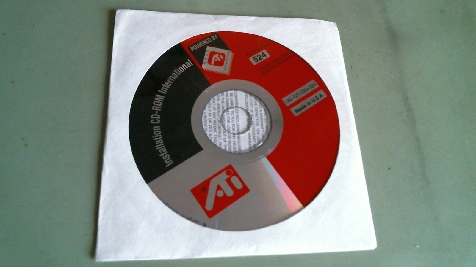 CD - ATI Installation CD-ROM International Release No 524 180-G01023-524