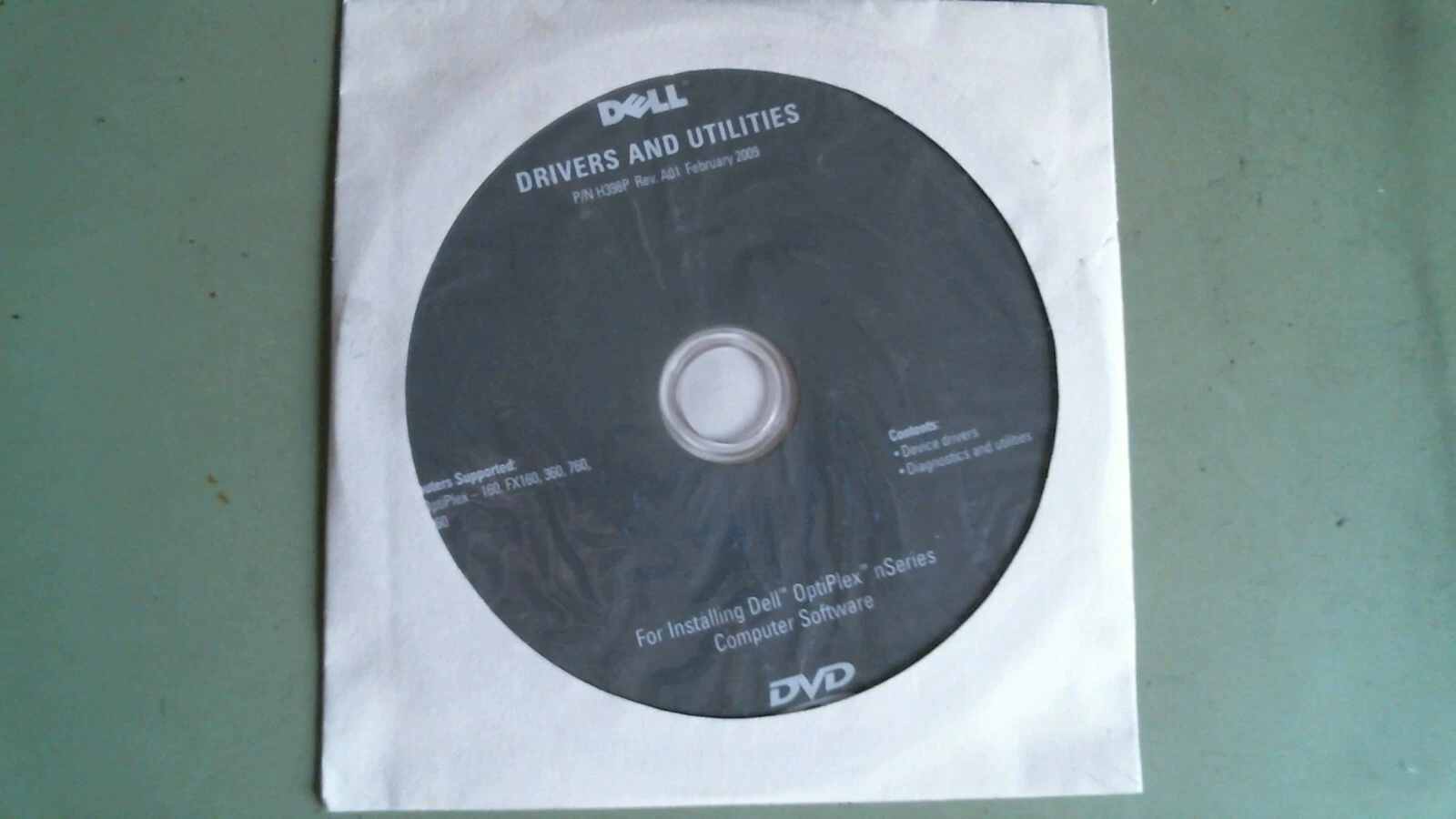 CD - Dell Drivers and Utilities OptiPlex nSeries H398P A01 Feb 2009