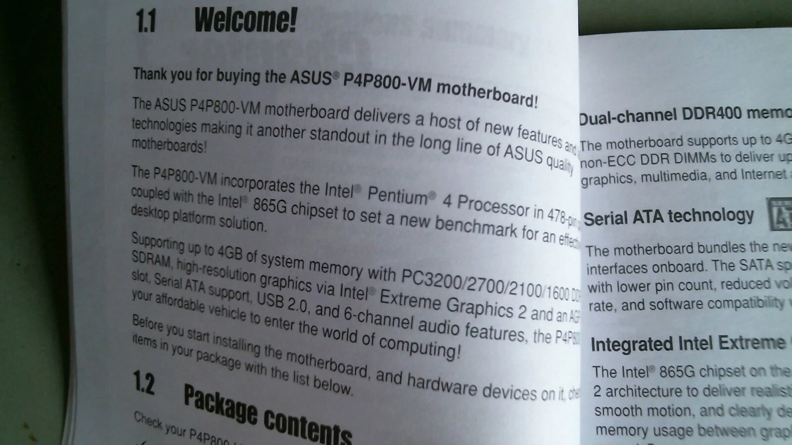 User's Guide Manual - ASUS P4P800-VM motherboard 865G Pentium 4 - image 5