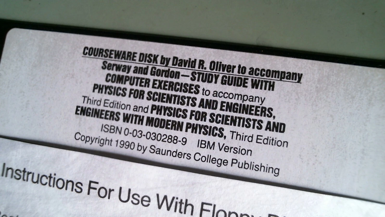 Courseware Physics study guide by Oliver, Serway, and Gordon - 5.25 floppy disk - image 2
