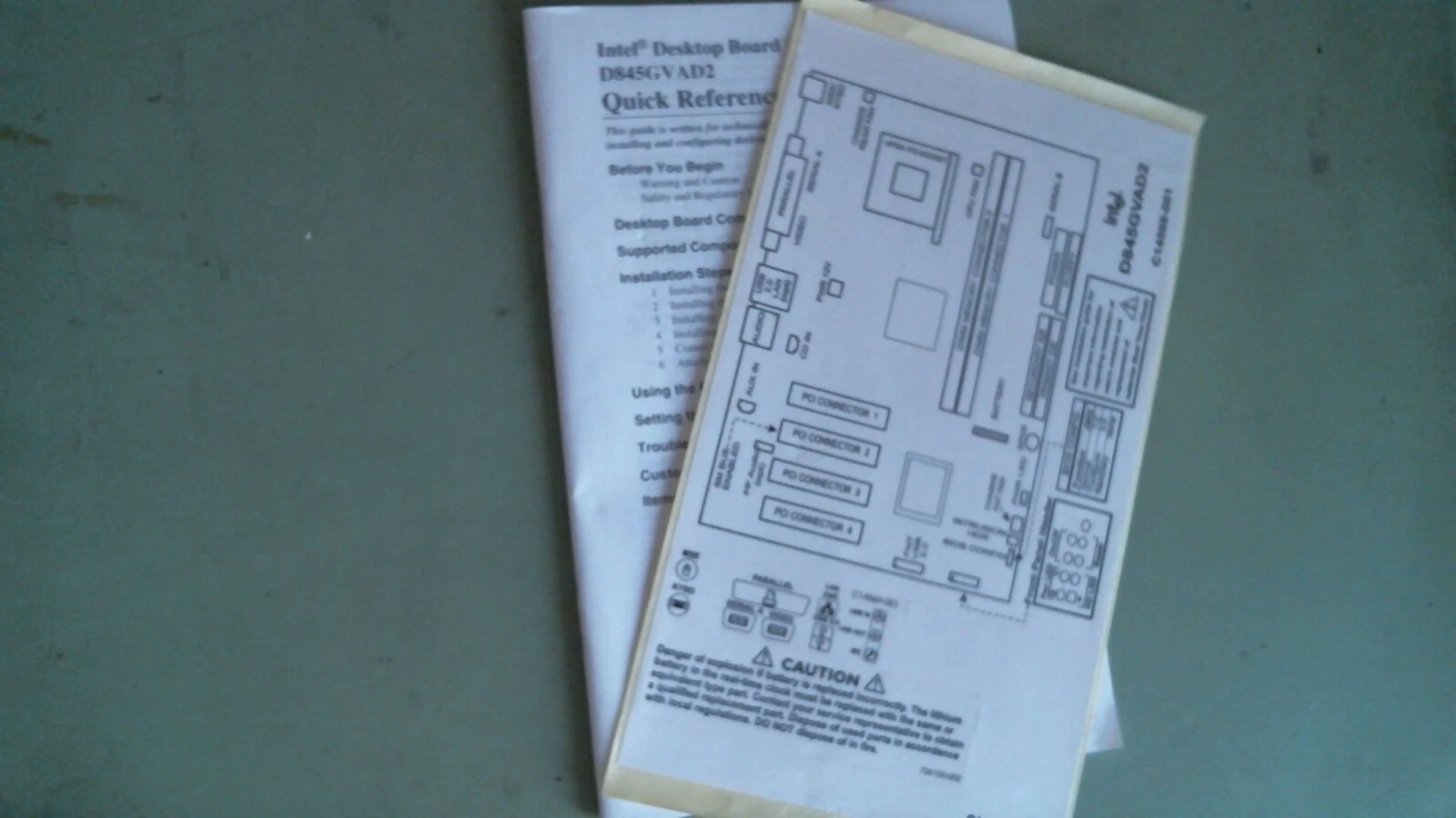 User's Manual - Intel Desktop Board D845GVAD2 Quick Reference - multi-language