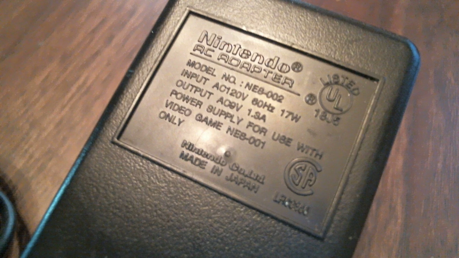 Official Nintendo AC Adapter NES-002 for use with NES-001 - Made in Japan - image 2