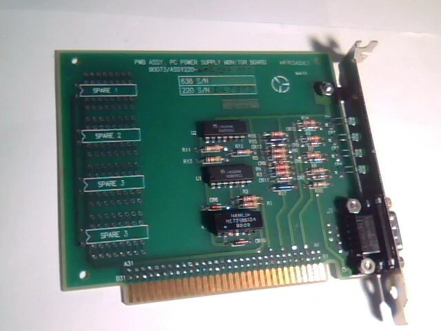 PC Power Supply Monitor Board ISA 8-bit vintage 90073 MFR3AD63 - image 2