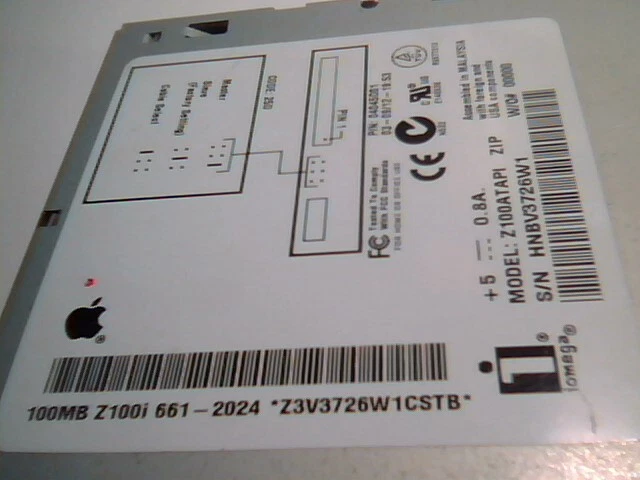 Iomega Z100ATAPI Z100i ZIP 100 drive IDE 40-pin Apple 661-2024 Code:25D 04045D01 - image 6