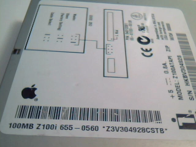 Iomega Z100ATAPI Z100i ZIP 100 drive IDE 40-pin Apple 655-0560 Code:25D 04012D01 - image 6