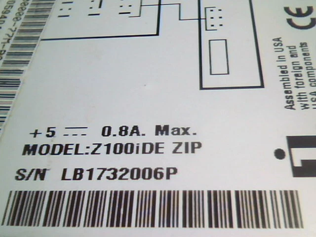 Iomega Z100IDE ZIP 100 drive ATA 40-pin DELL 59404 02065A02 Code:B29 00059404 - image 6