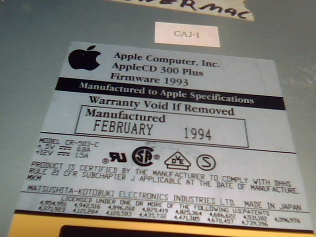 AppleCD 300 PLUS SCSI CDROM Drive CD-503-C Firmware 1993 PowerMac 6100/60 - image 5