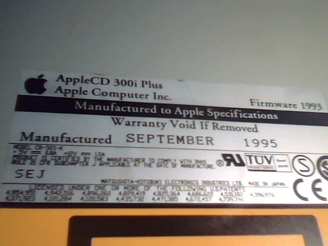 AppleCD 300i PLUS SCSI CDROM Drive 678-0040 CD-503-K 1993/1995 Performa 580CD - image 6
