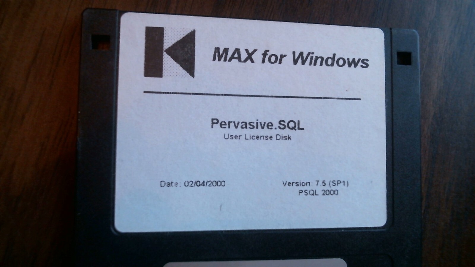 MAX for Windows Pervasive.SQL Ver 7.5 2000 PSQL - floppy disk 3.5 inch