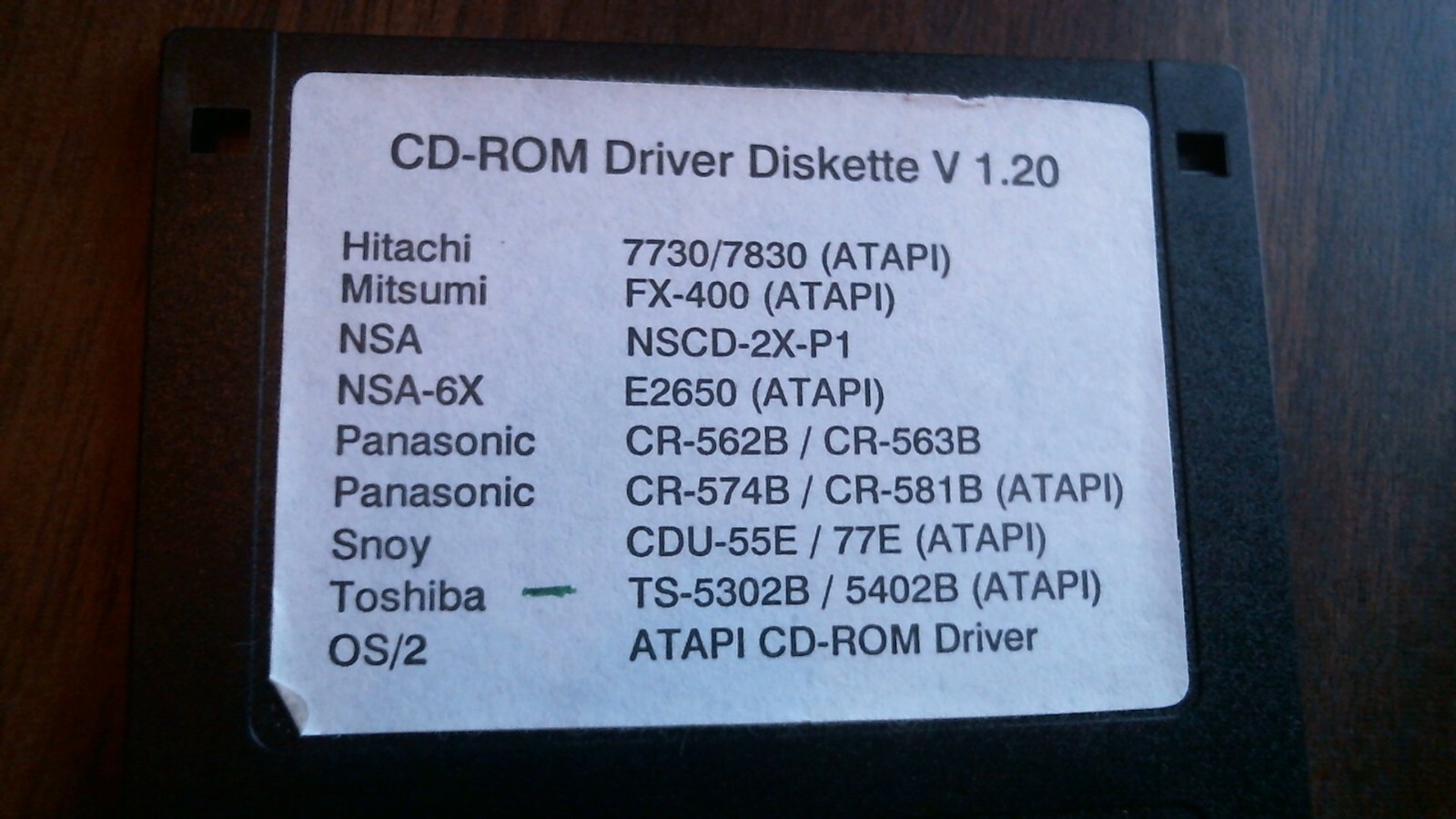 CD-ROM Driver Diskette Hitachi Mitsumi NSA Panasonic Sony - floppy disk 3.5 inch