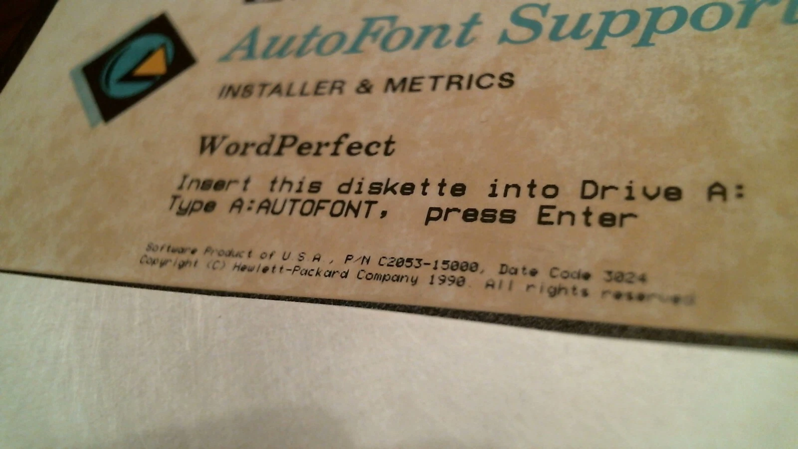 Hewlett Packard AutoFont Support Installer Metrics - floppy disk 5.25 inch - image 3