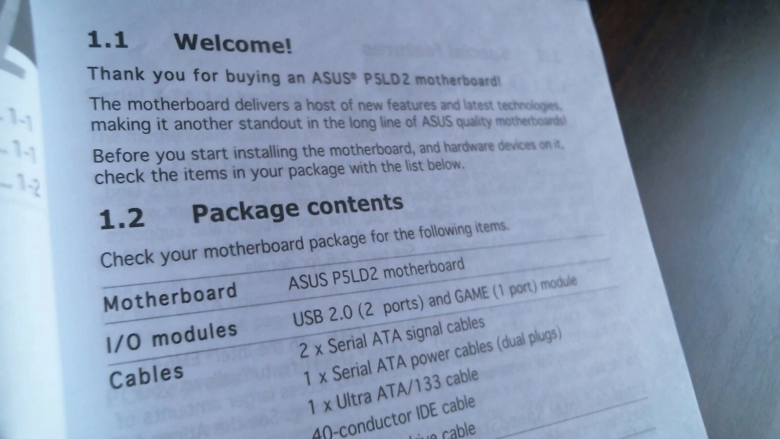 User's Manual - ASUS P5LD2 motherboard - image 4