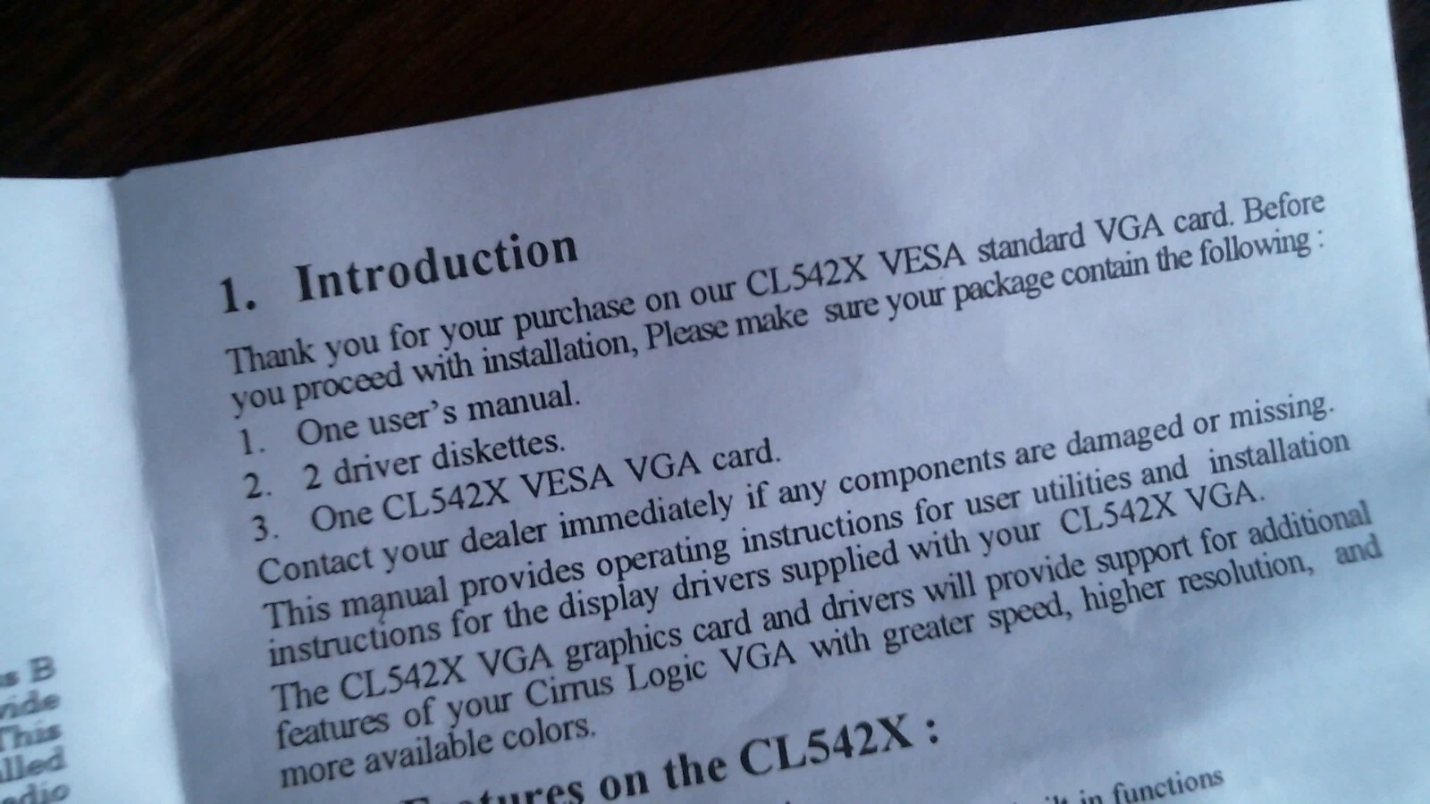 User's Manual Guide - CL542X VESA standard VGA card - image 4