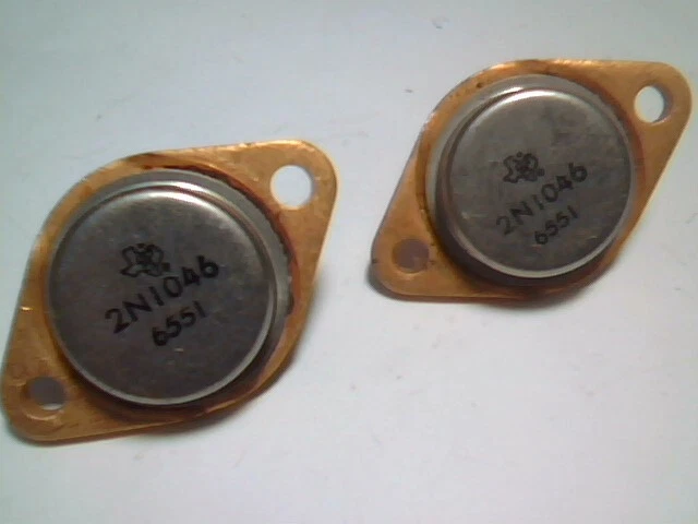 qty2 NEW TI Texas Instruments 2N1046 Power Transistor Gold Plated NOS (Motorola)