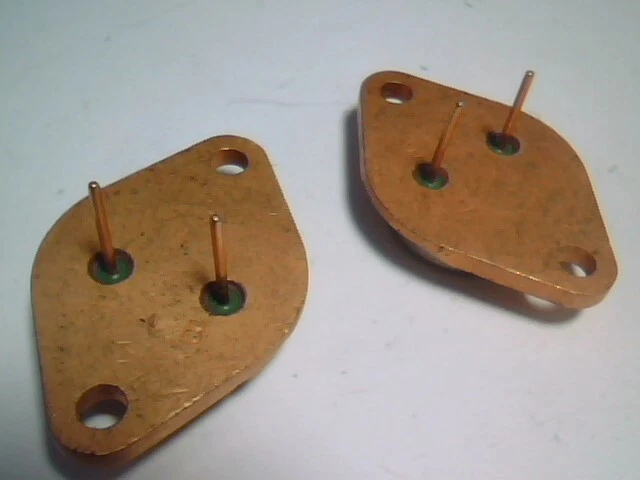 qty2 NEW TI Texas Instruments 2N1046 Power Transistor Gold Plated NOS (Motorola) - image 2