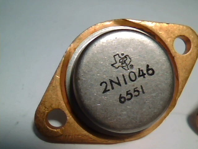 qty2 NEW TI Texas Instruments 2N1046 Power Transistor Gold Plated NOS (Motorola) - image 3