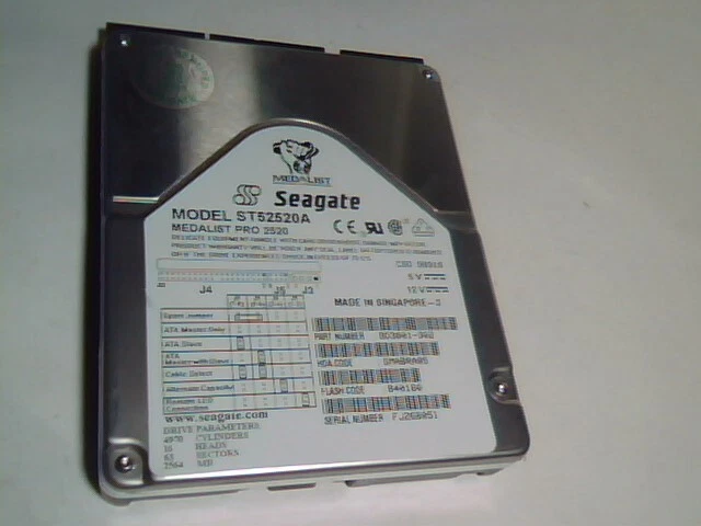 Hard Drive Disk IDE Seagate Medalist Pro 2520 ST52520A 9D3001-302 2564MB ✅TESTED