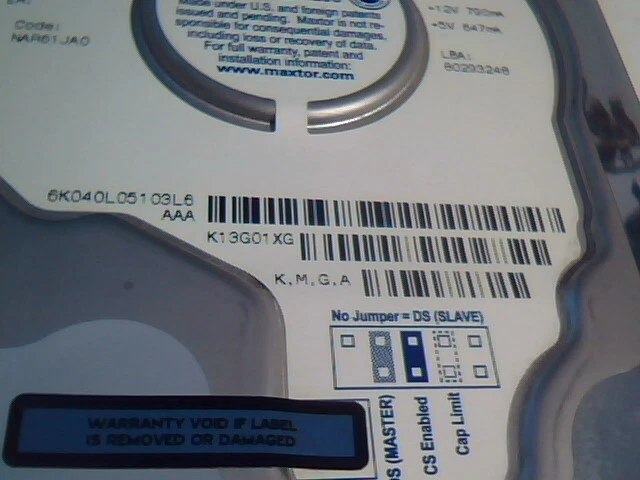 Hard Disk Drive IDE 40-pin Maxtor DiamondMax Plus 8 ATA/133 HDD 40GB 06 ✅TESTED - image 5