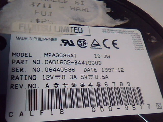 Hard Disk Drive IDE 40pin Fujitsu Limited M1624TAU CA01422-B441 C00-9517 ✅TESTED - image 4