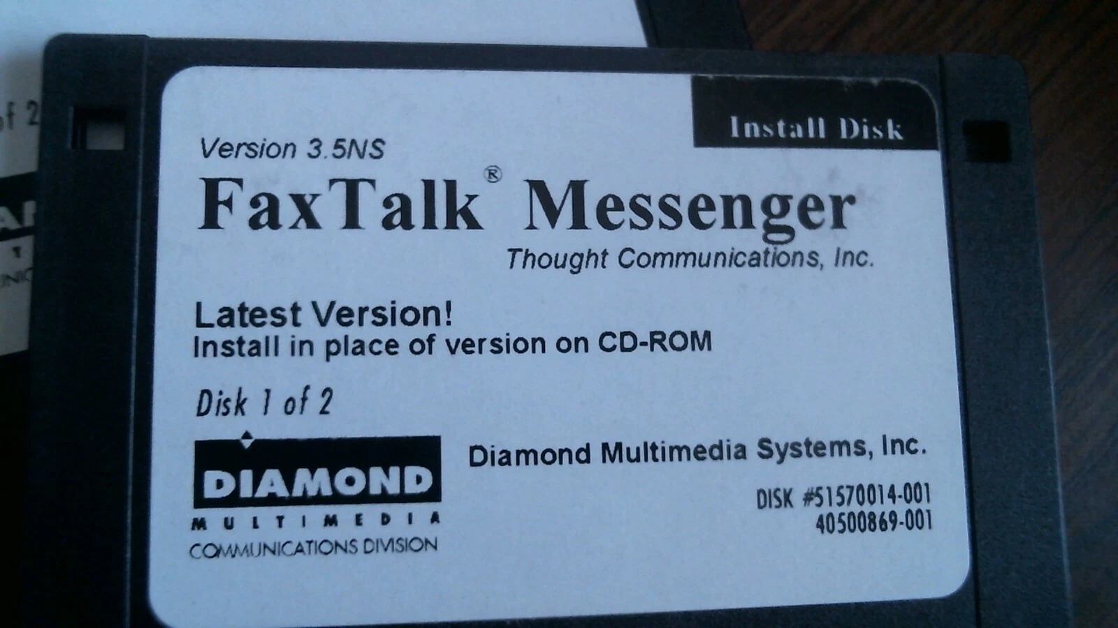 FaxTalk Messenger Install 3.5NS Diamond Multimedia - floppy disks 3.5 inch - image 2
