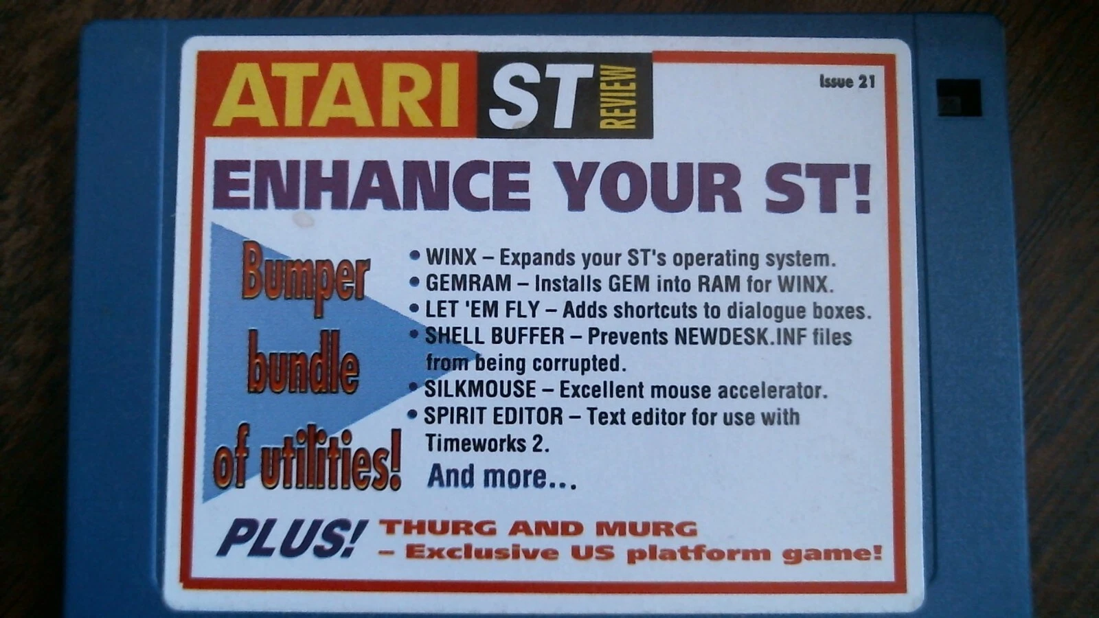 ATARI ST Review Enhance Bundle of Utilities Issue 21 - floppy disk 3.5 inch