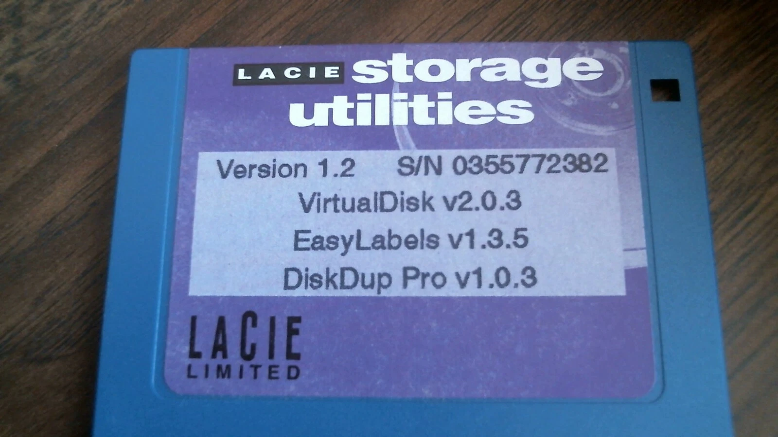 Lacie Storage Utilities Ver 1.2 VirtualDisk DiskDup - floppy disk 3.5 inch