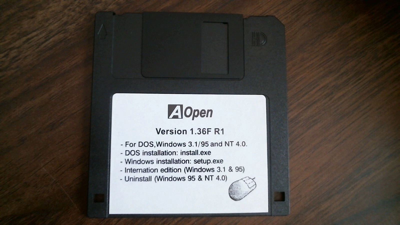 AOpen Ver 1.36F R1 DOS Windows 3.1/95 NT 4.0 - floppy disk 3.5 inch - image 2