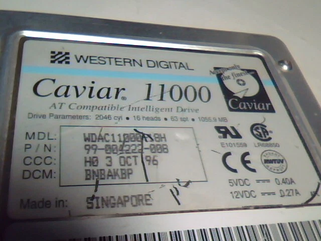 Hard Disk Drive IDE 40pin Western Digital WD Caviar 11000 WDAC1100-18H ✅TESTED - image 4