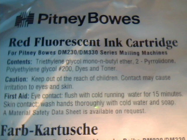 NEW GENUINE PITNEY BOWES 765-3 Red Fluorescent Ink Cartridge for DM230 DM330 - image 5