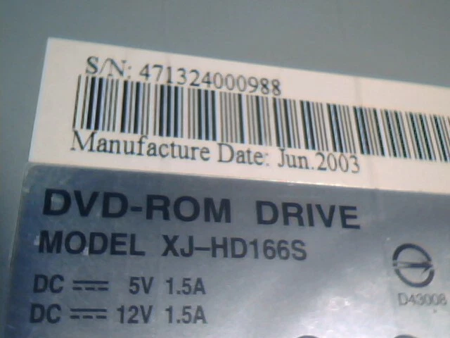 DVD-ROM Drive SUN 370-5690-01 2003 XJ-HD166S 40-pin IDE ATA S02 ✅TESTED - image 6