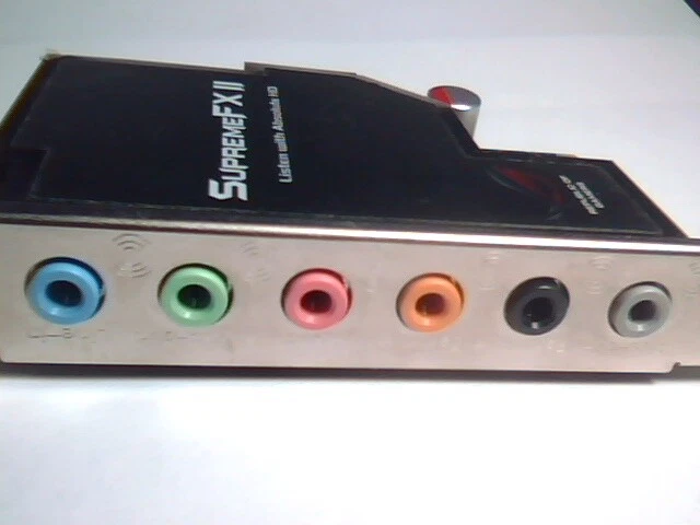 ASUS Supreme FXII Republic of Gamers Green Sound Card 6-35mm Audio IN/OUT Port - image 3
