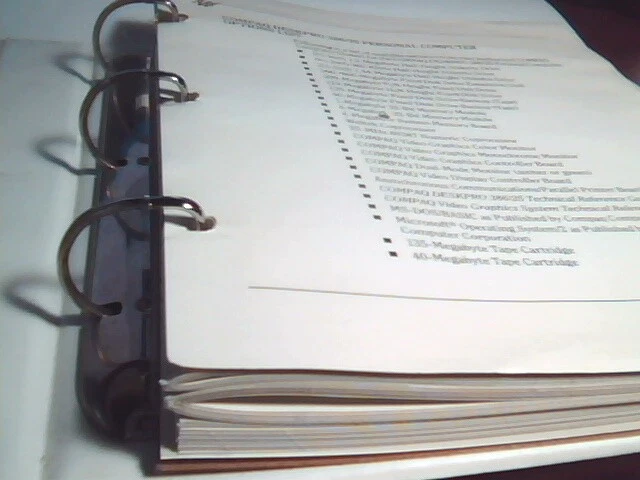 COMPAQ Deskpro 386/25 Operations Guide Big Binder of Documents from 1988 - image 6