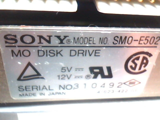 Sony SMO-E502 650MB 2U SCSI 50-PIN Internal Magneto Optical Drive Drive MO - image 8