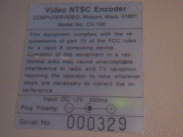 Computer Video NTSC Encoder CV-100 1991 RGB/CSYNC in, RCA Composite out 3.579545 - image 3
