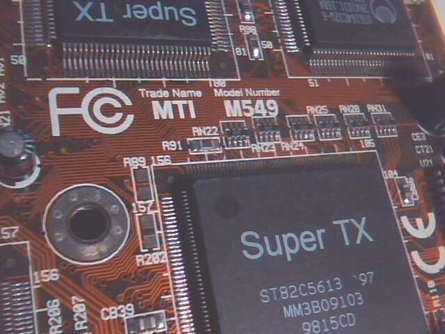 Motherboard Pentium SuperSocket7 MTI M549 SuperTX K6/300 168pin AT 4 ISA LOADED - image 6
