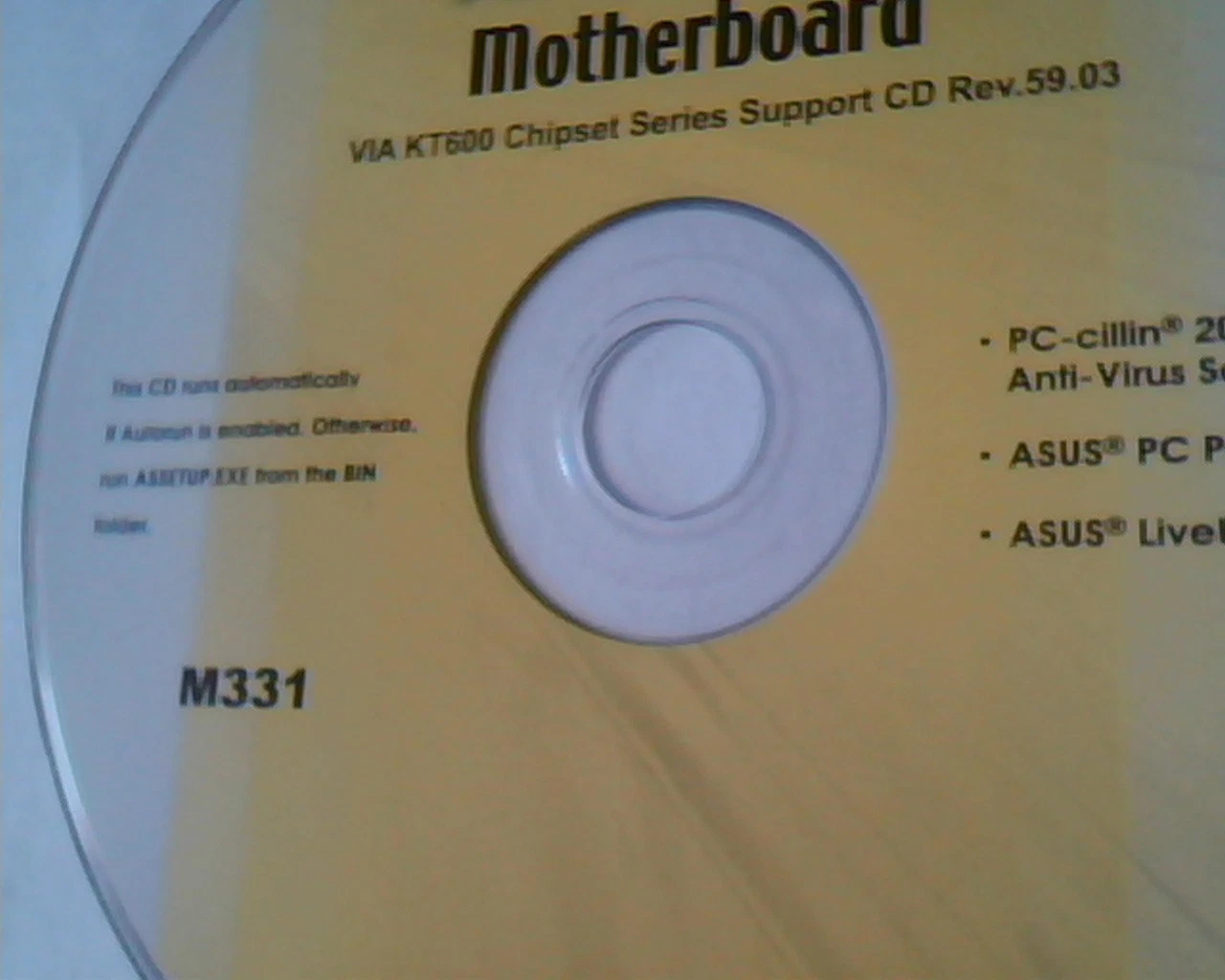 CD ASUS VIA KT600 Series Motherboard VIA Chipset Support Rev.59.03 M331 - image 3