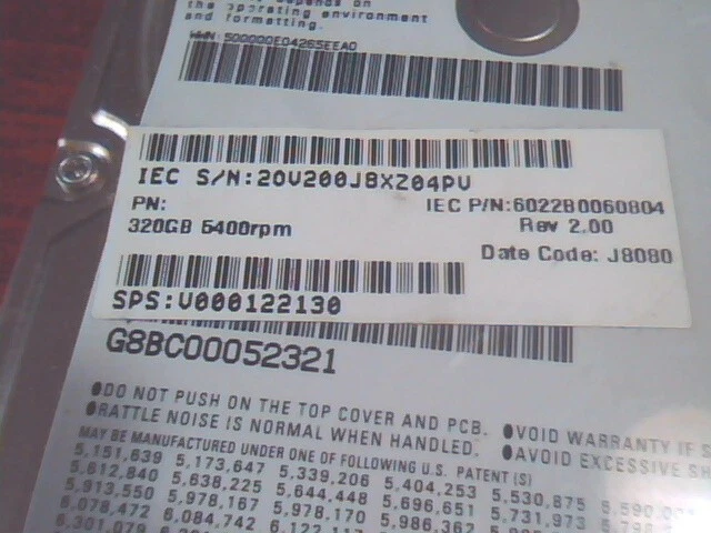 HDD Laptop Hard Disk Fujitsu MHZ2320BH G1 CA07018-B368000T 320GB 2008-07-25 - image 4