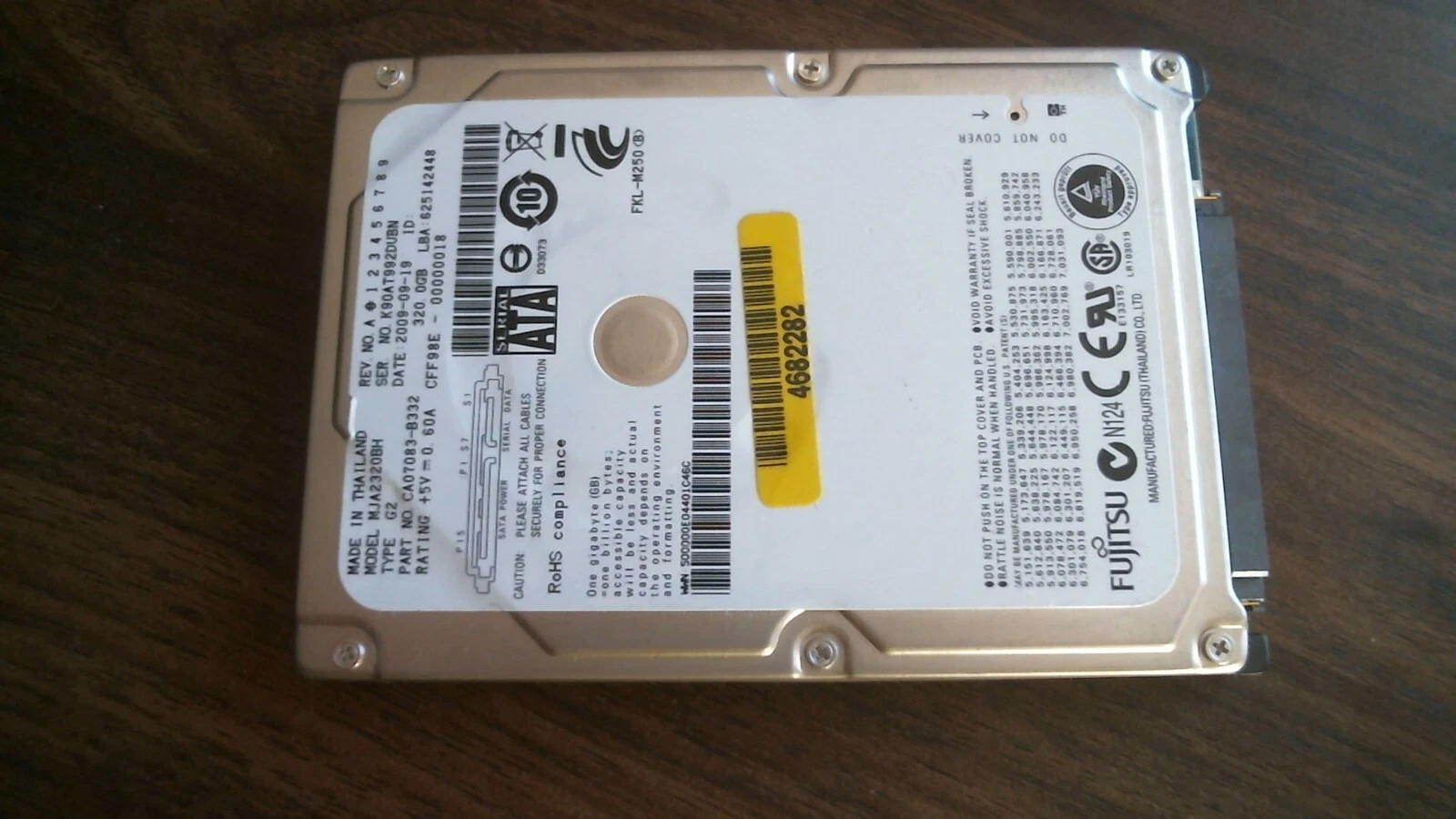 HDD Laptop Hard Disk Fujitsu MJA2320BH G2 CA07083-B332 625142448 320GB SATA