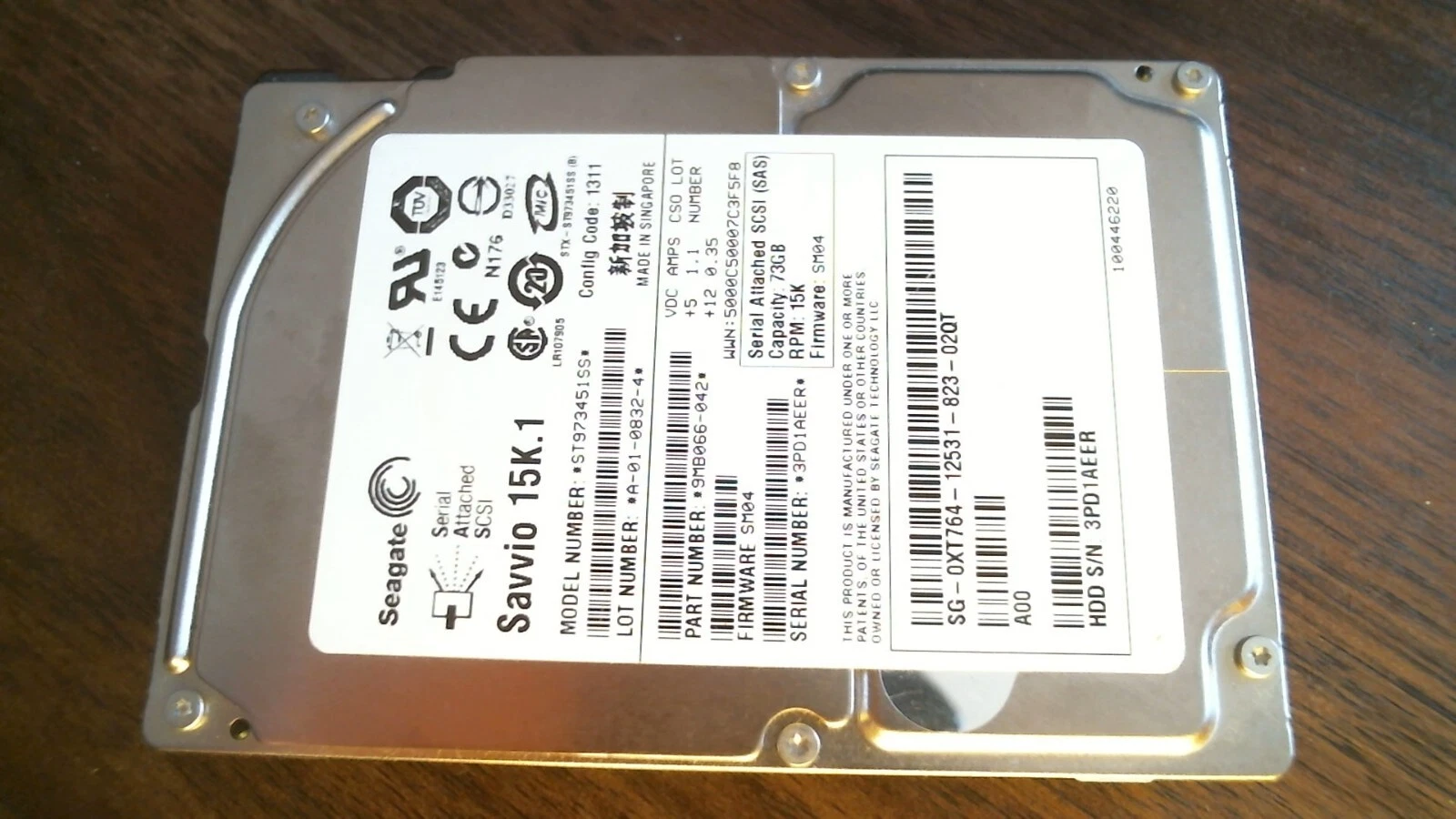 HDD Laptop Hard Disk Drive SATA Seagate Savvio 15K.1 ST97351SS A-01-0832-4