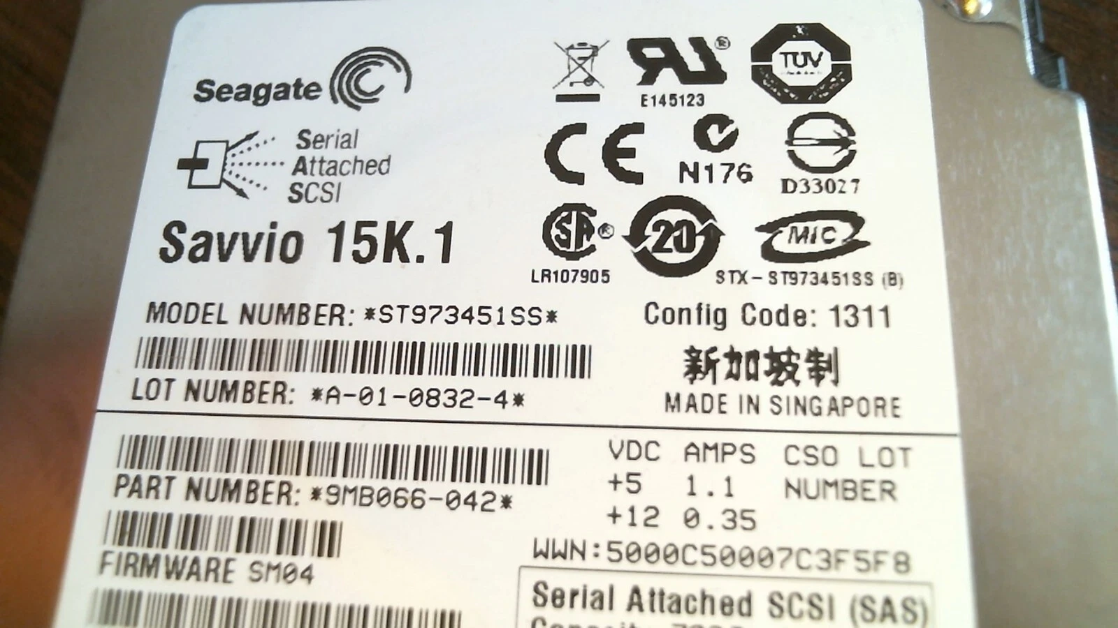 HDD Laptop Hard Disk Drive SATA Seagate Savvio 15K.1 ST97351SS A-01-0832-4 - image 2
