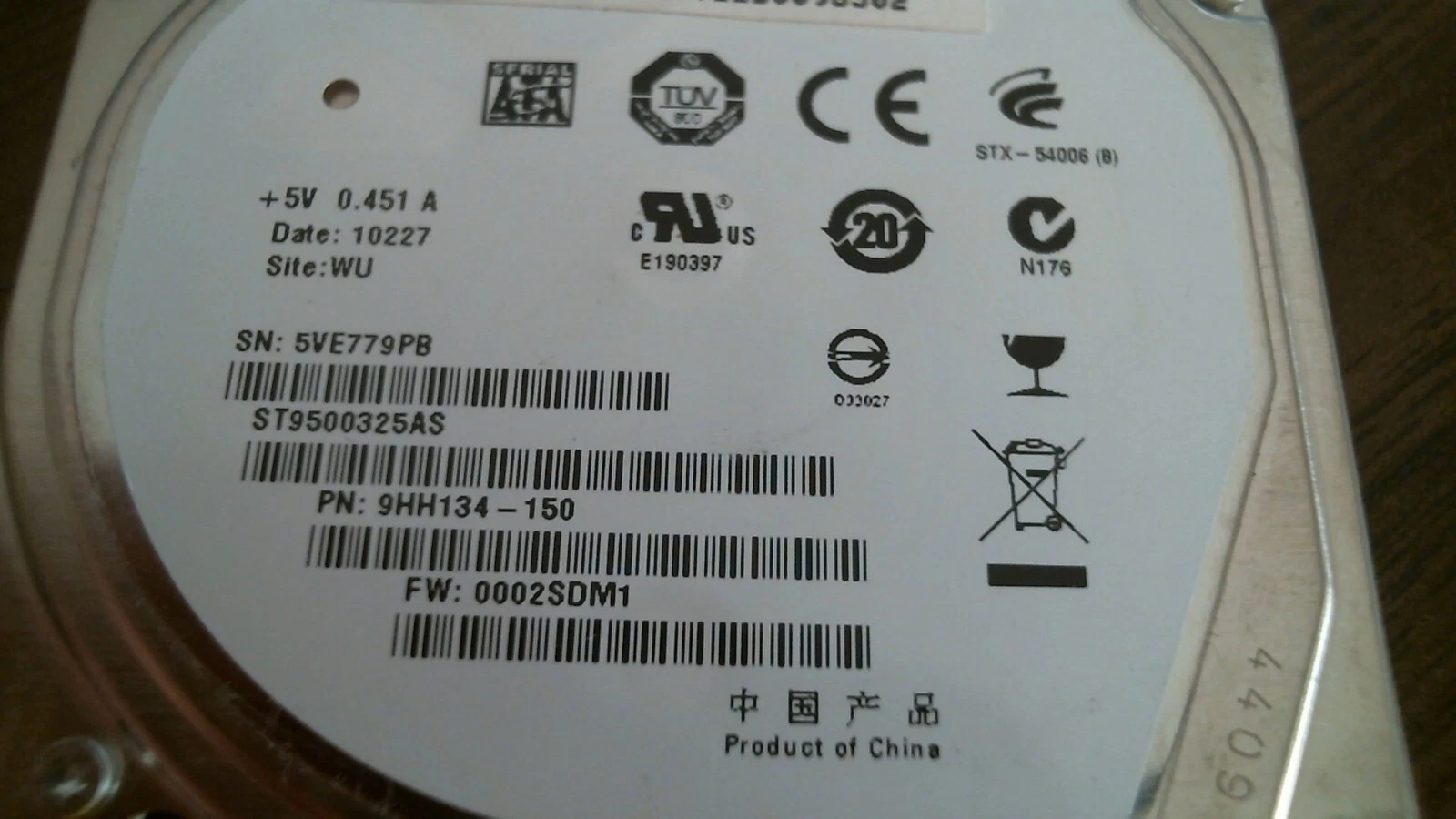HDD Laptop Hard Disk Drive SATA Seagate Momentus 5400.6 ST9500325AS 9HH134-150 - image 3