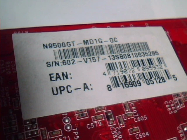 Video Graphics Card PCI-E MSI V157 v1.0 N9500GT-MD1G-OC 1GB VGA DVI HDMI - image 4