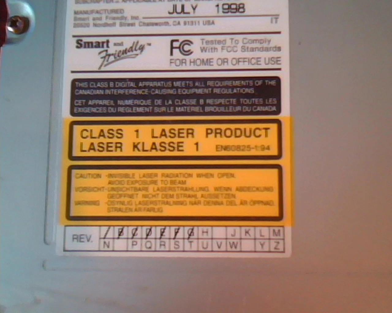 CD-R 4012 Smart and Friendly 0489210 July 1998 SCSI 19770270-17 Drive CD - image 2