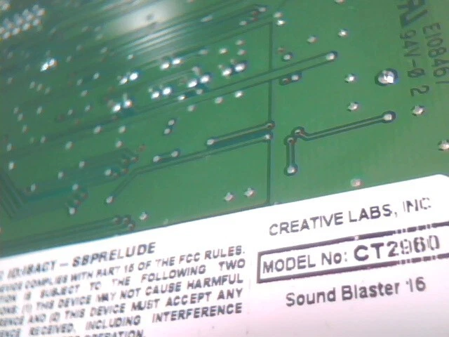 Creative Labs SoundBlaster SB 16 CT2960 16-bit ISA Sound Card vintage v1 Vibra16 - image 11
