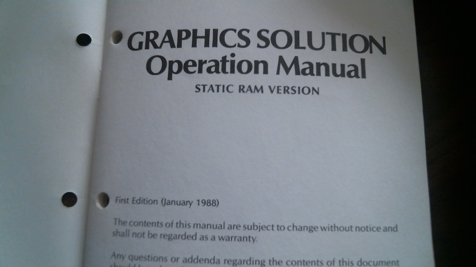 User's Manual - Graphics Solution Static RAM Version ATI Video Card Operations - image 2