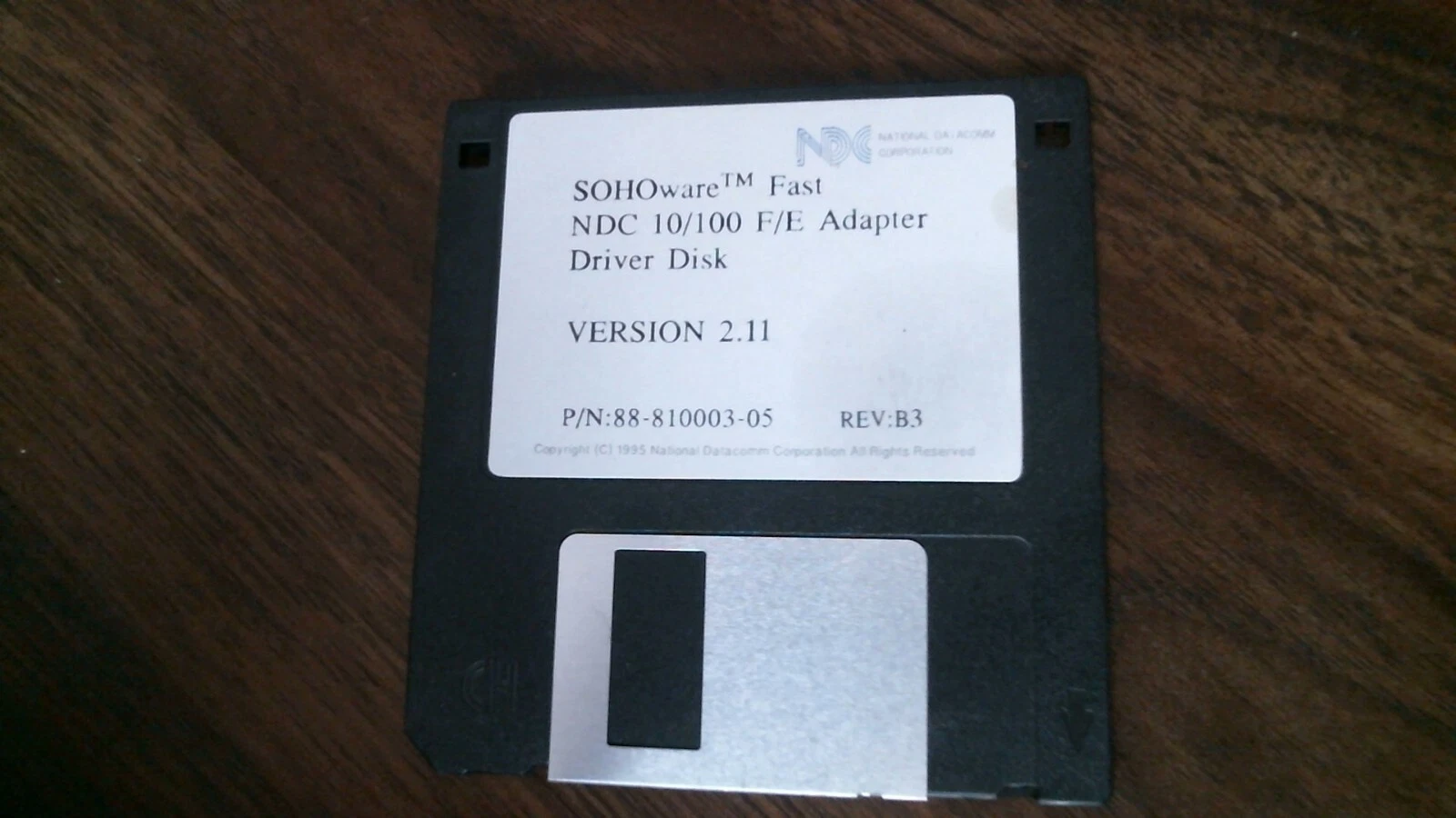 SOHOware Fast NDC 10/100 F/E Adapter Driver Ver 2.11 - floppy disk 3.5 inch