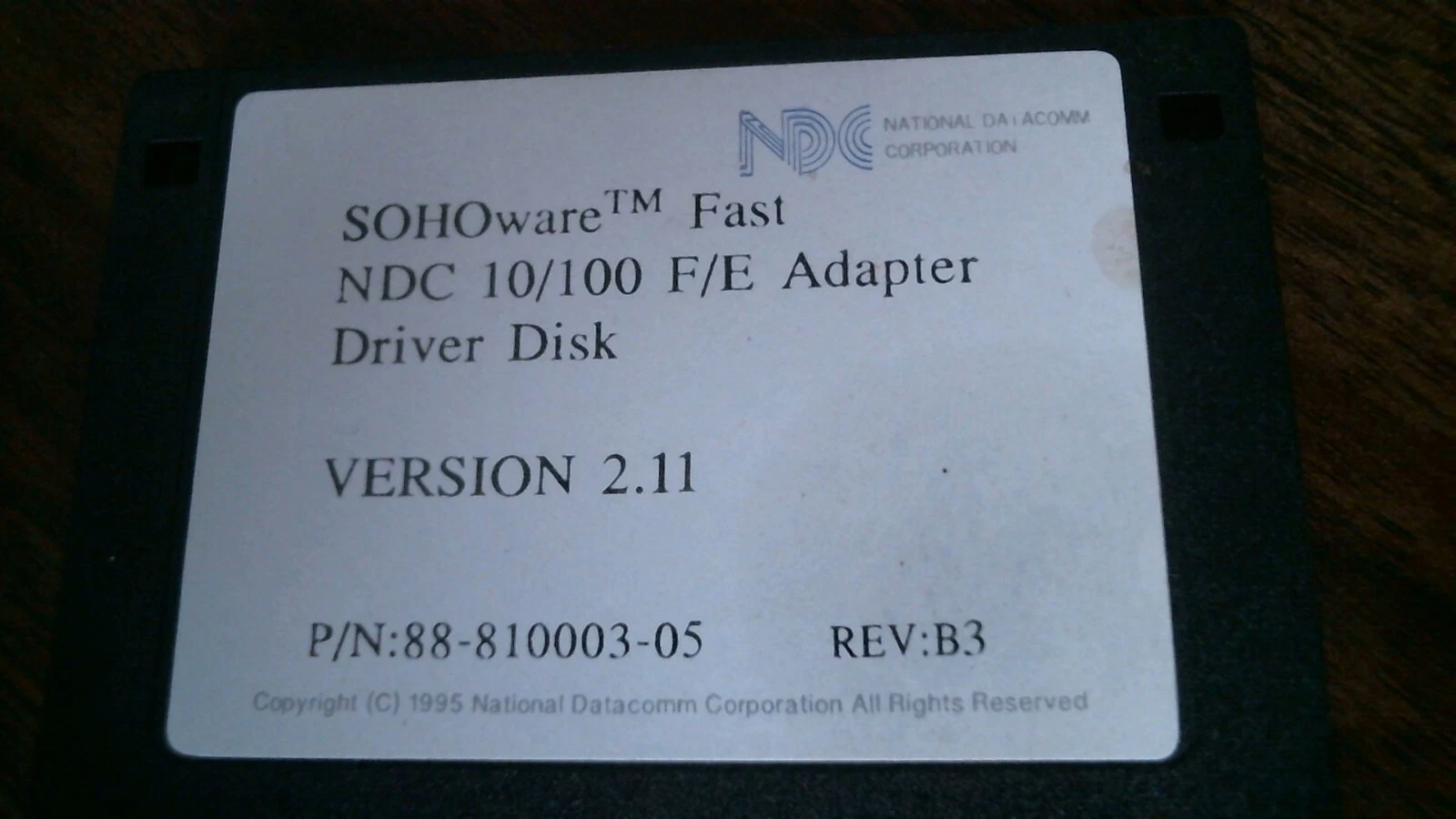 SOHOware Fast NDC 10/100 F/E Adapter Driver Ver 2.11 - floppy disk 3.5 inch - image 2