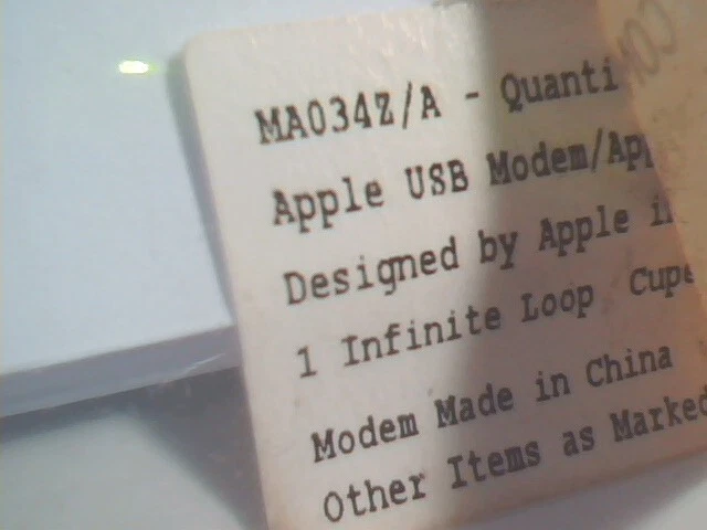 Apple USB Modem MA034Z/A (MA034ZA) 56 Kbps New In Original Packaging - image 7