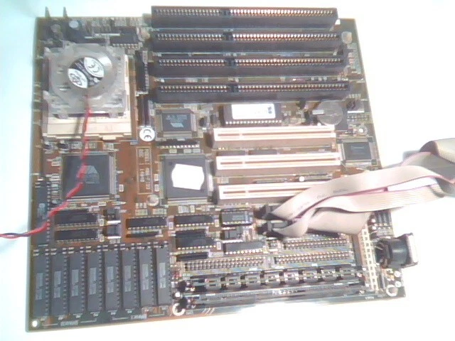 486 Motherboard FIC 486-PIO3 Socket3 P75 133 MHz PCI coin battery VIA LOADED